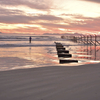 Fisherman at Sunset, The Strand at Somerset West, South Africa