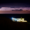 Lightning strikes over Lewinnick Lodge, Newquay, Cornwall