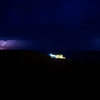 Lightning strikes over Lewinnick Lodge, Newquay, Cornwall