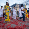 Once the cheeks have been pierced, the men parade through Phuket Town for several kilometres followed by blessings and lots of firecrackers!